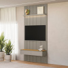 PAINEL RIPADO MODULAR 1.4 + NICHO CURVO 1.4 + PRATELEIRA CURVA 1.4