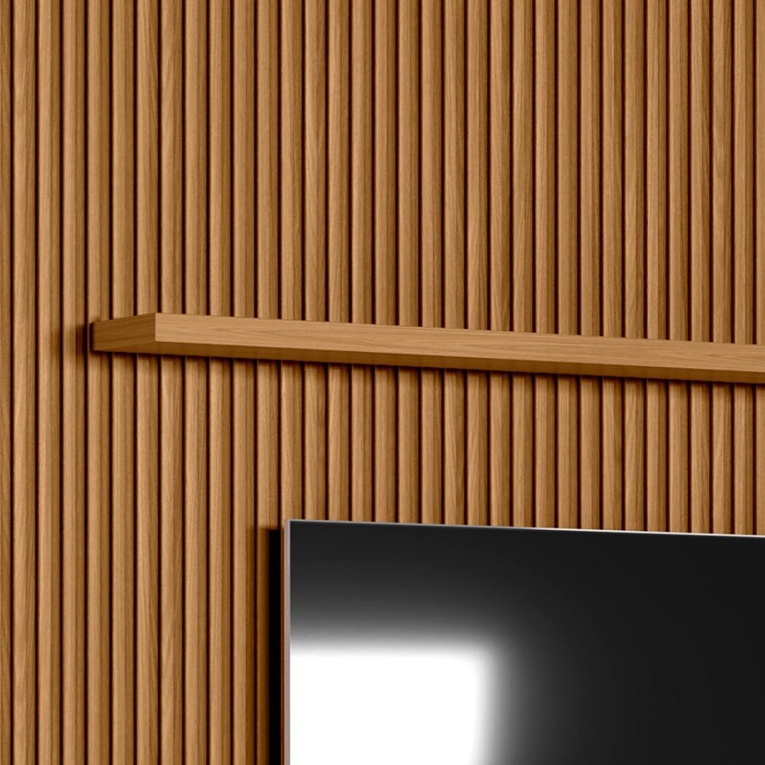 PAINEL RIPADO MODULAR 3.0 (2500MM) + NICHO 2.2 + PRATELEIRA 2.2