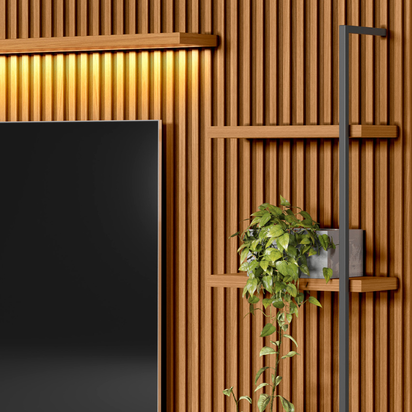 CONJUNTO RACK + PAINEL + 2 MODULO LATERAL OURO PRETO