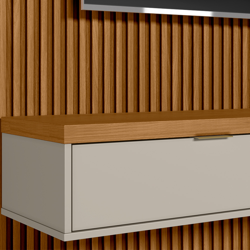 PAINEL RIPADO MODULAR 3.0 (2500MM) + NICHO 2.2 + PRATELEIRA 2.2
