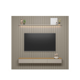 PAINEL RIPADO MODULAR 3.0 + NICHO CURVO 2.2 + PRATELEIRA CURVA 2.2